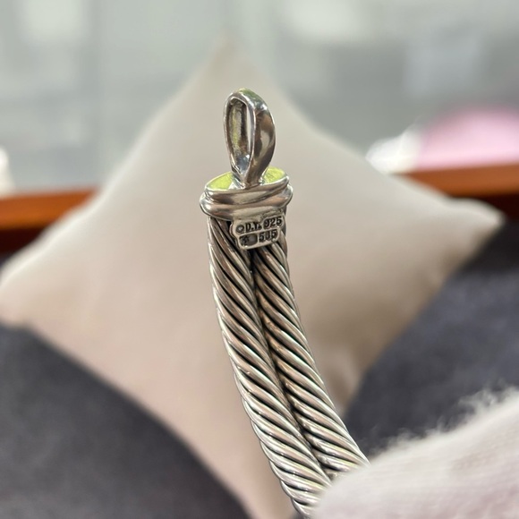 David Yurman 925 & 14k Gold Double Cable Metro Bracelet-Small - Picture 2 of 9